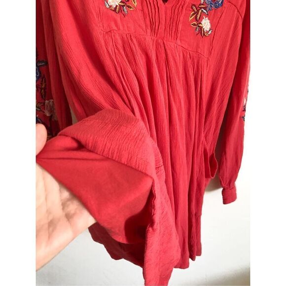 Free people Mia embroidered long sleeve mini dress size small - Picture 8 of 11